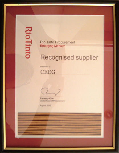 Rio Tinto's supplier award